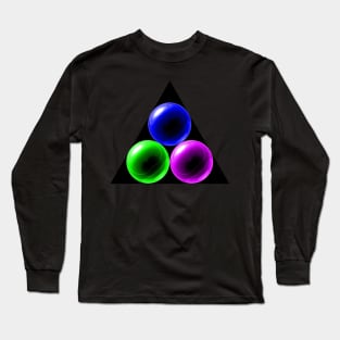 Triangle with Blue, Pink and Green Glass Balls Long Sleeve T-Shirt